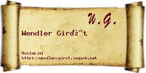 Wendler Girót névjegykártya